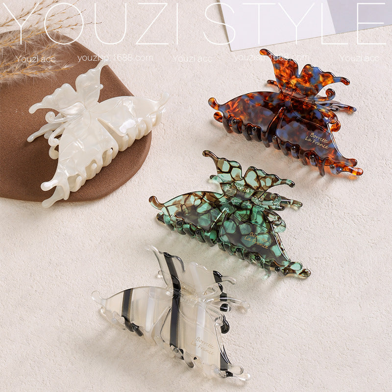 Large Butterfly Hair Claw Clip – Elegant French Style Updo Clip