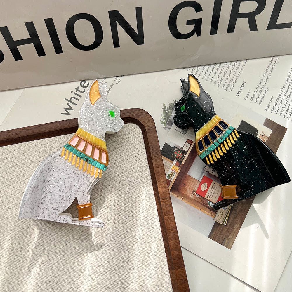 Egyptian Cat Acetate Hair Claw Clip – Unique Animal Hair Clip