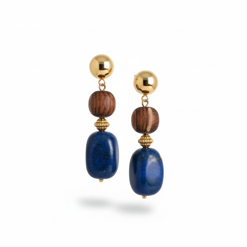 Lapis Lazuli Gonggong Earrings
