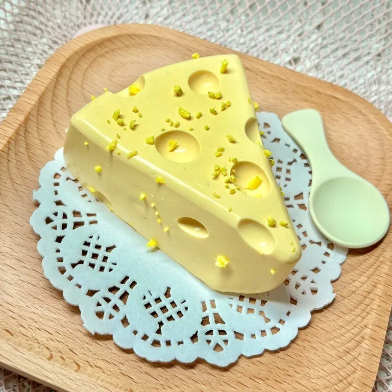 Yellow Cheese Squeeze Toy Whipped Cream Texture – Slow Rising Cheese Squishy Toy