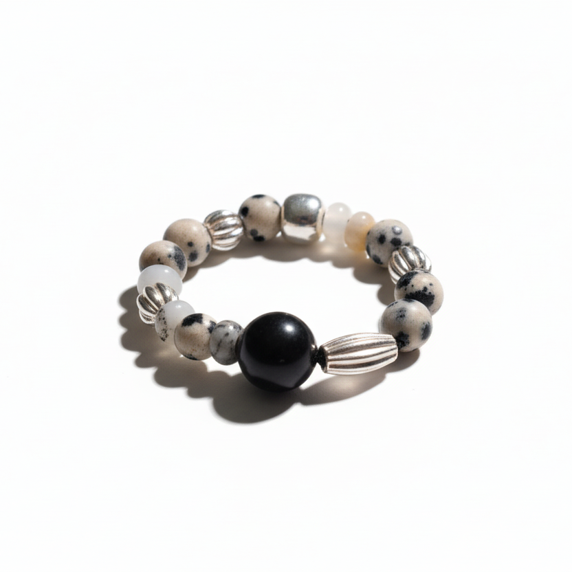 Zebrastone silver ring