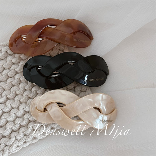 Vintage Twist Acetate Hair Clip – Elegant Top Hair Barrette