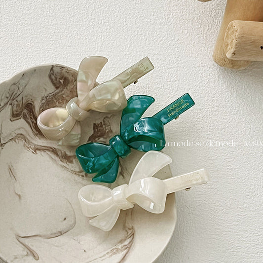 Acetate Bow Hair Clip – Korean Style Elegant Hair Barrette