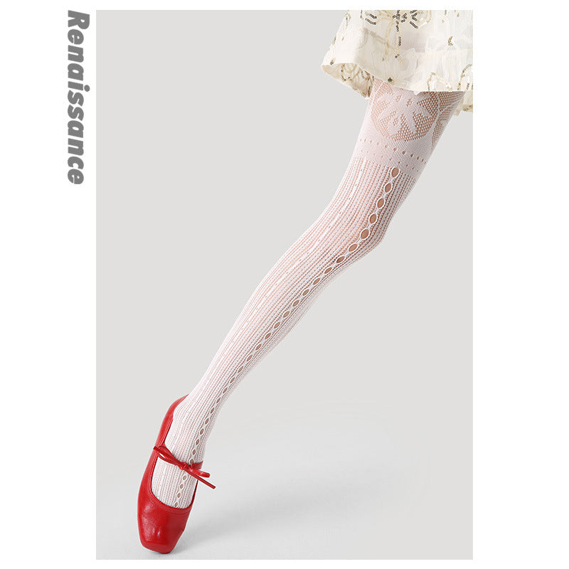 White Lace Stripe Crew Socks – Vintage Style Socks
