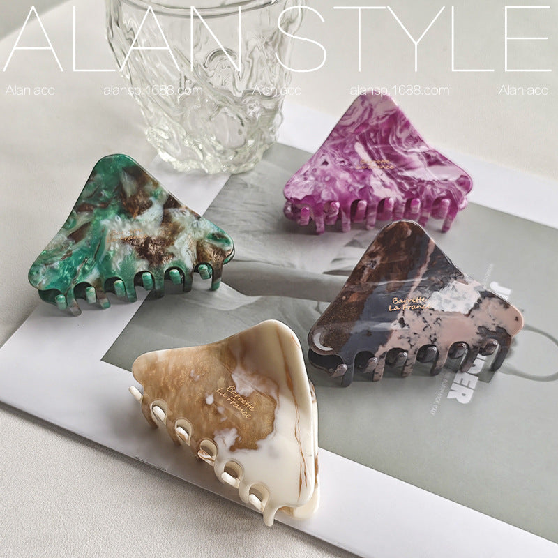 Floral Triangle Hair Claw Clip – Korean Style Hair Accessory