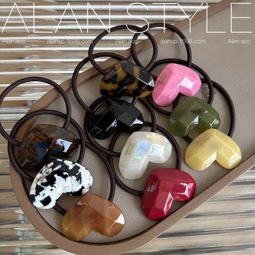 Cream Color Heart Hair Tie – Cute Ponytail Hair Band
