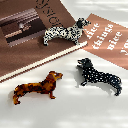 Cartoon Dachshund Hair Claw Clip – Cute Animal Hair Accessory