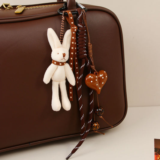 Cute Rabbit Heart Bag Charm – Cartoon Bag Accessory