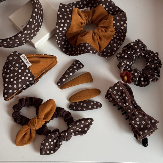 Floral & Polka-Dot Bow Triangle Hair Claw