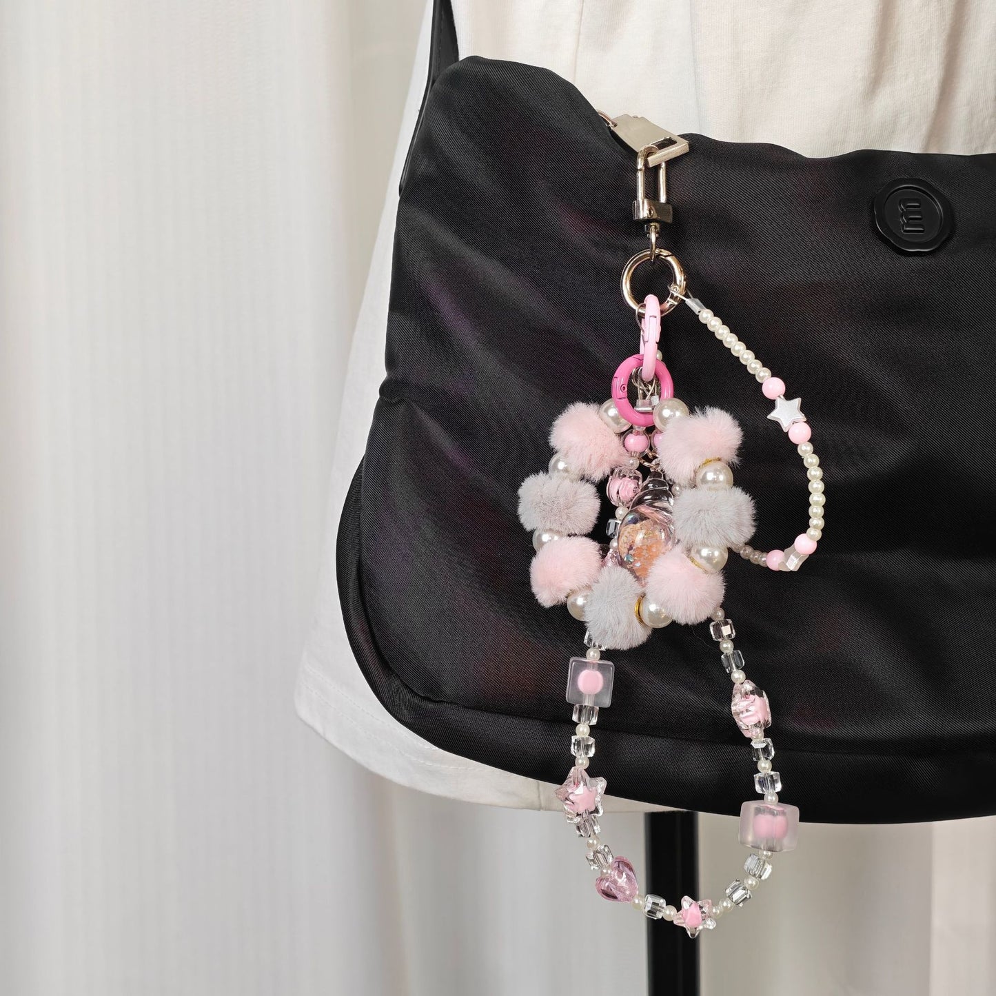 Handmade Beaded Keychain – Boho Bag Charm