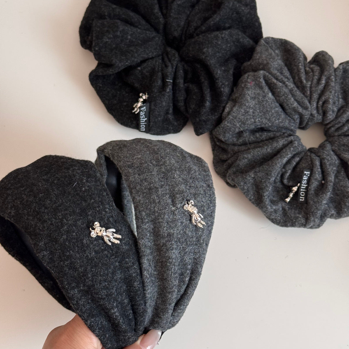 Plush Teddy Bear Wide Hairband – Soft Fall/Winter Design for a Fuller Crown