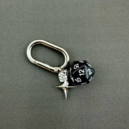 Vintage Dice Heart Star Keychain – Retro Bag Charm