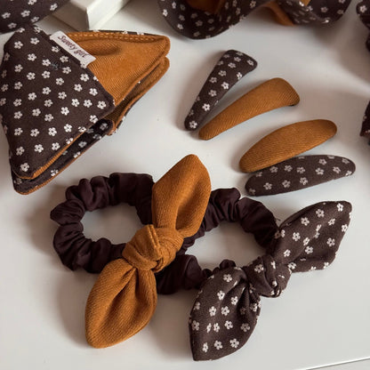 Floral & Polka-Dot Bow Triangle Hair Claw