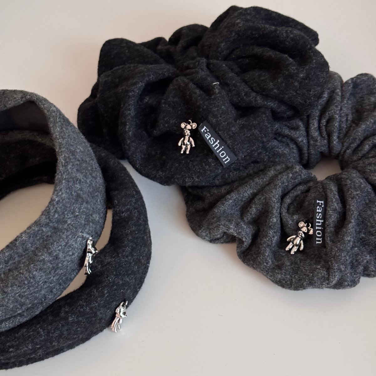 Plush Teddy Bear Wide Hairband – Soft Fall/Winter Design for a Fuller Crown