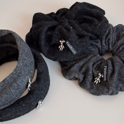 Plush Teddy Bear Wide Hairband – Soft Fall/Winter Design for a Fuller Crown