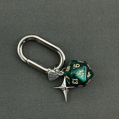 Vintage Dice Heart Star Keychain – Retro Bag Charm