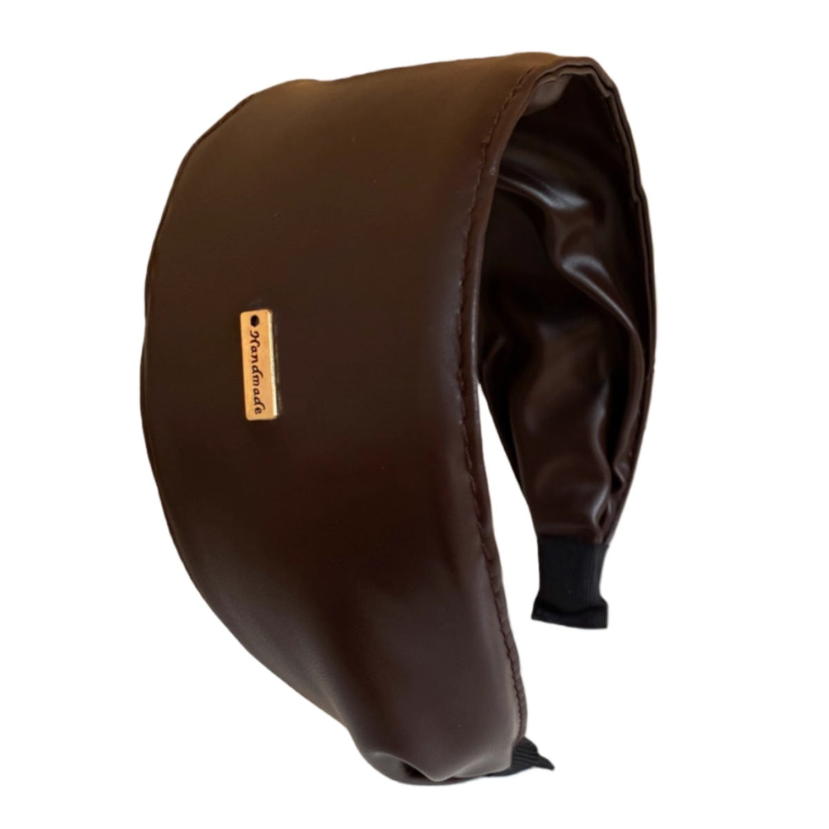 Leather Wide Headband in Maillard Shades – Vintage-Inspired Hair Accessory