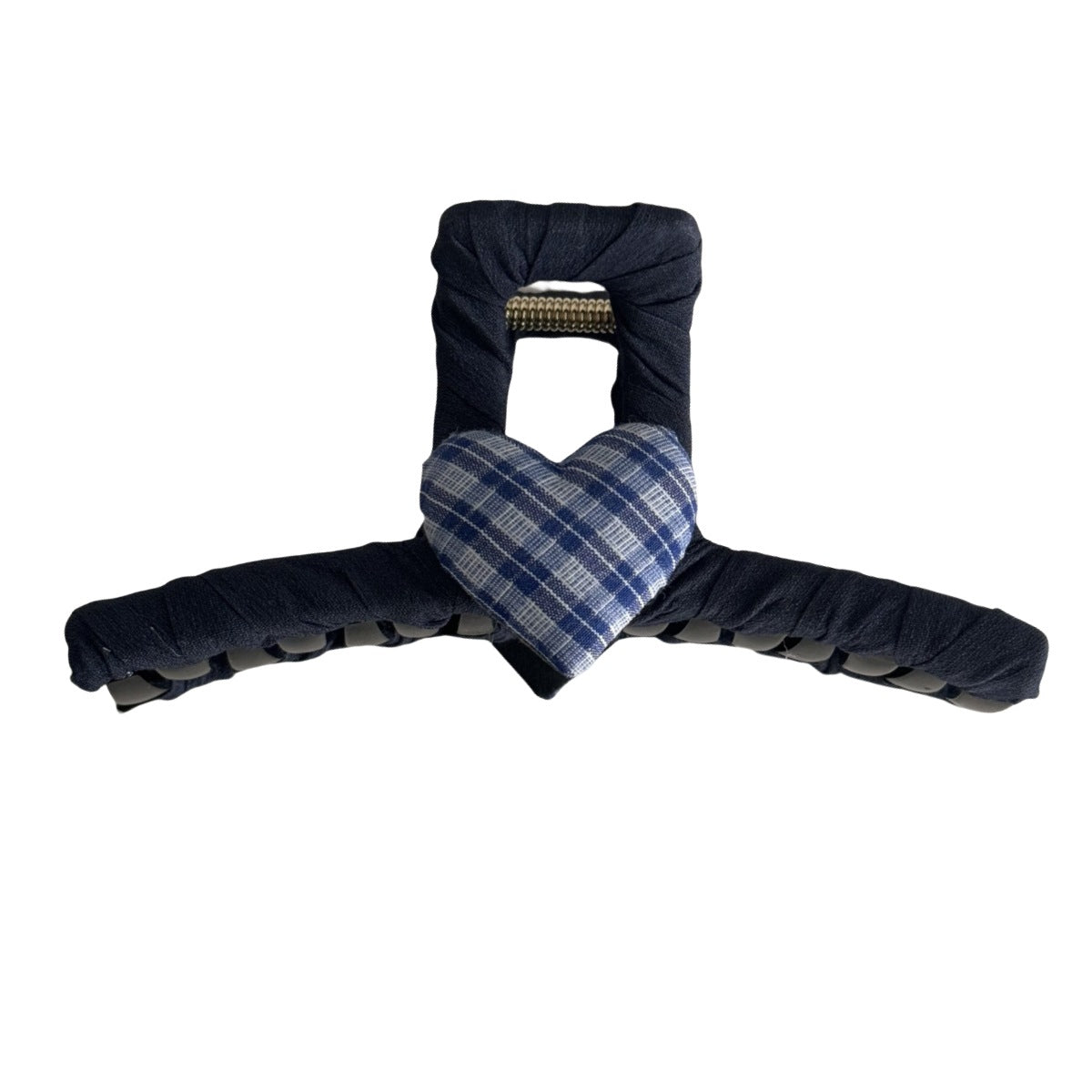 Blue-Grey Lace Plaid Hair Accessory – Clip & Scrunchie