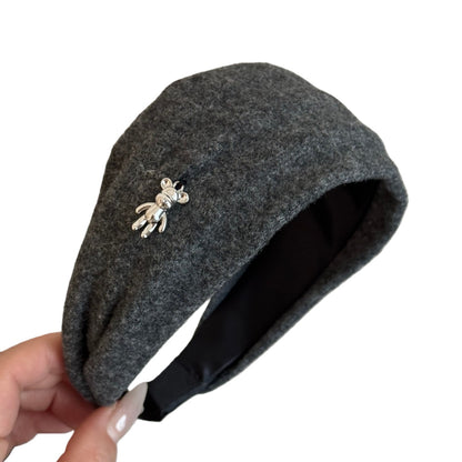 Plush Teddy Bear Wide Hairband – Soft Fall/Winter Design for a Fuller Crown