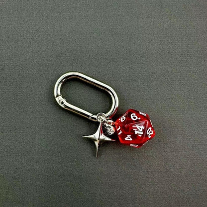 Vintage Dice Heart Star Keychain – Retro Bag Charm