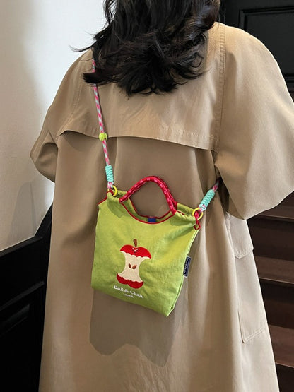 Japanese Style Nylon Embroidered Shoulder Bag