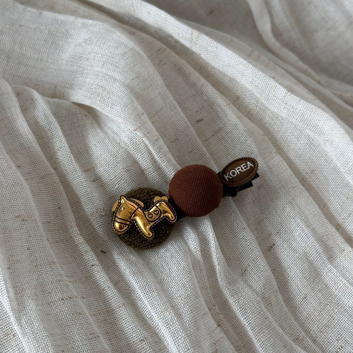 Sweet Pastel One-Pin Hair Clip – Teddy Bear & Heart Design