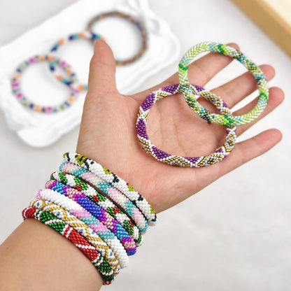 Boho Rainbow Beaded Bracelet – Handmade Dopamine Bracelet
