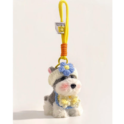 Schnauzer Plush Dog Keychain – Cute Bag Charm