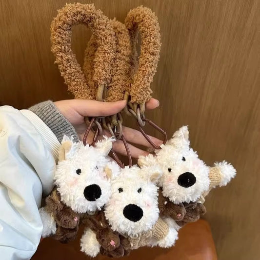 Cute Westie Dog Plush Keychain – Bag Charm