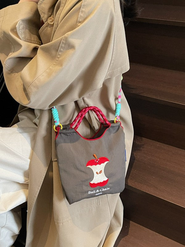 Japanese Style Nylon Embroidered Shoulder Bag