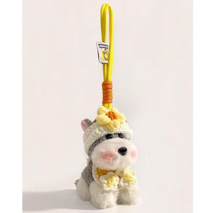 Schnauzer Plush Dog Keychain – Cute Bag Charm
