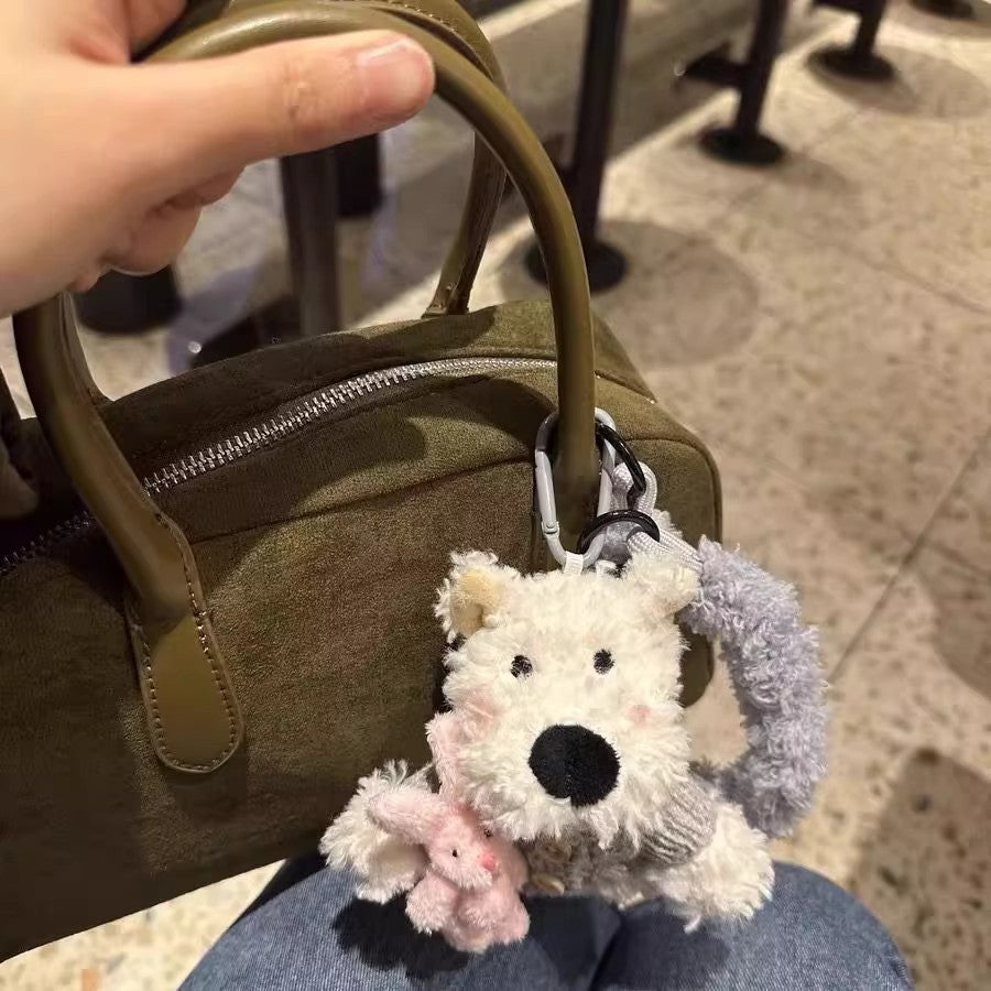 Cute Westie Dog Plush Keychain – Bag Charm