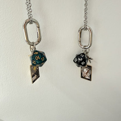 Tarot Dice Star Keychain – Vintage Gothic Bag Charm