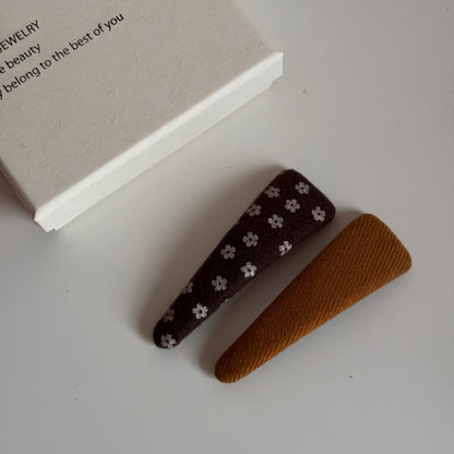 Floral & Polka-Dot Bow Triangle Hair Claw