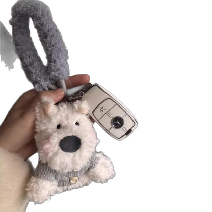Cute Westie Dog Plush Keychain – Bag Charm