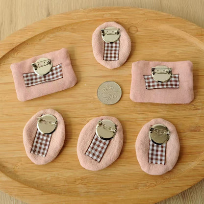 Pink Cat Embroidered Brooch – Cute Fabric Pin