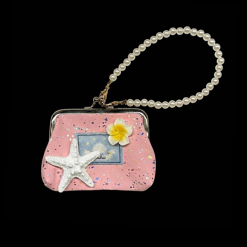 Y2K Starfish Keychain Pouch – Summer Coin Bag Charm