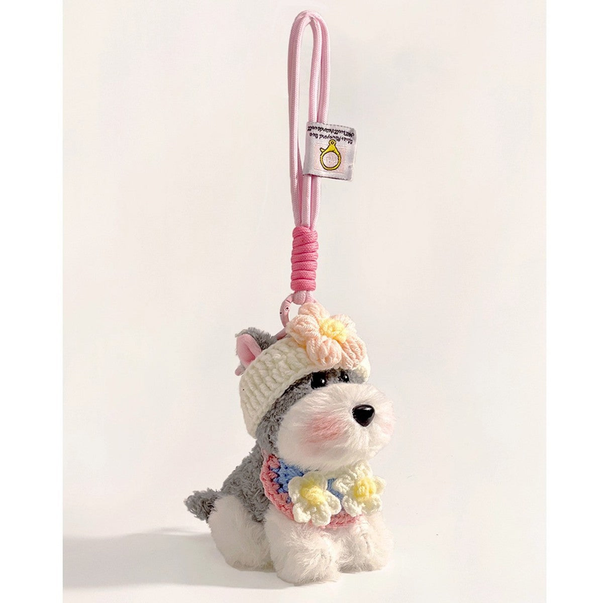 Schnauzer Plush Dog Keychain – Cute Bag Charm