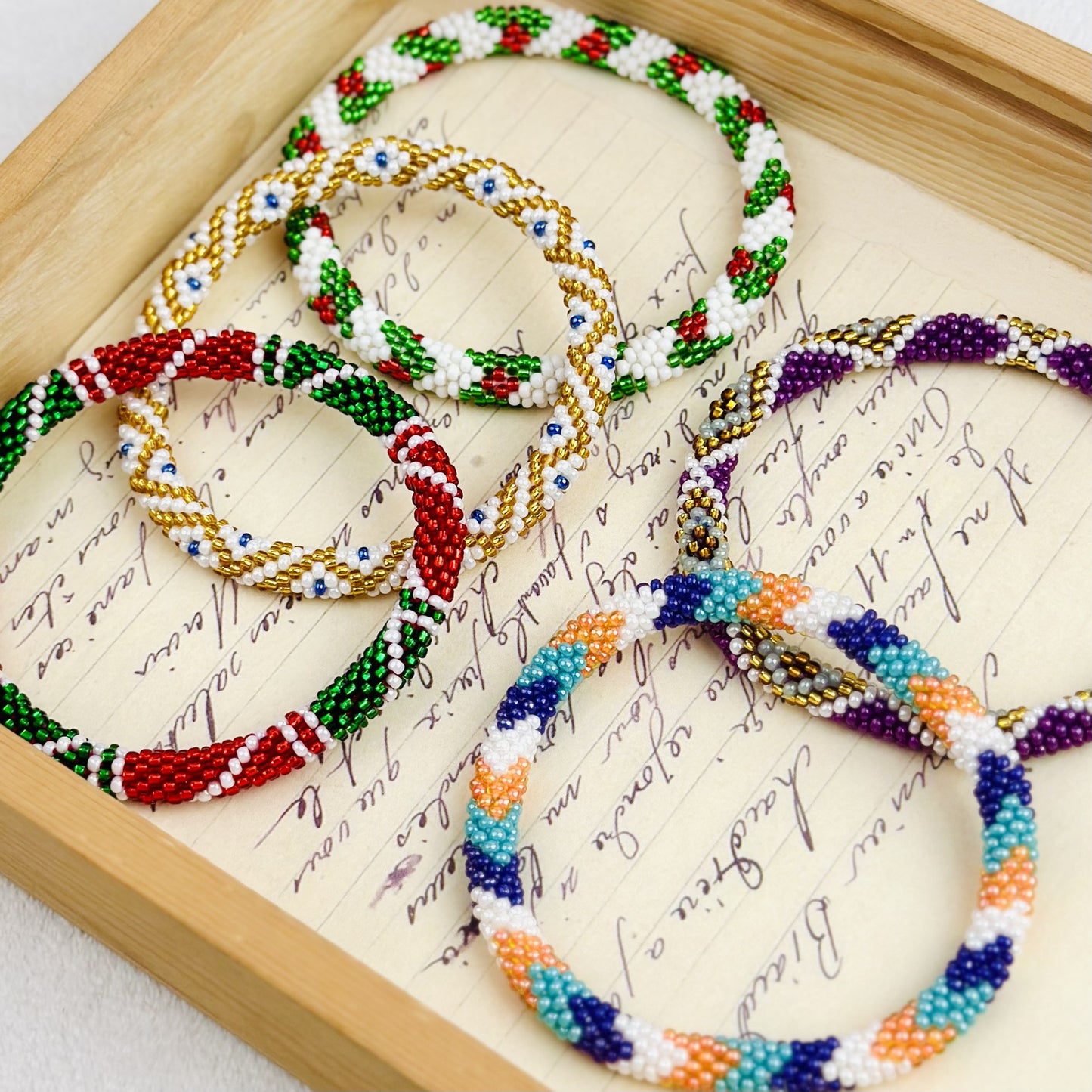 Boho Rainbow Beaded Bracelet – Handmade Dopamine Bracelet
