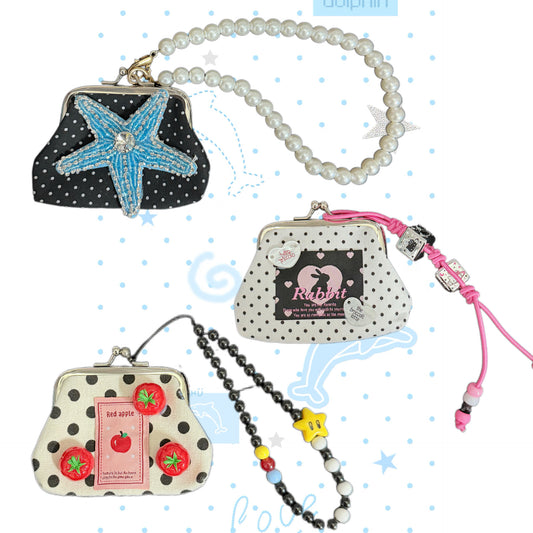 Y2K Starfish Keychain Pouch – Summer Coin Bag Charm