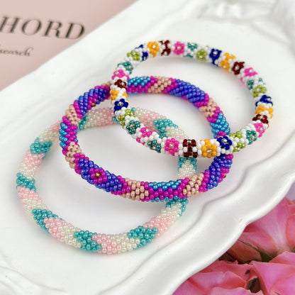 Boho Rainbow Beaded Bracelet – Handmade Dopamine Bracelet