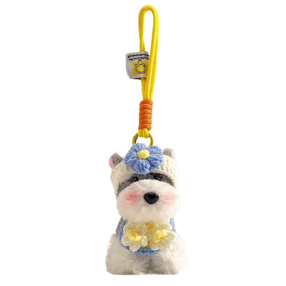 Schnauzer Plush Dog Keychain – Cute Bag Charm
