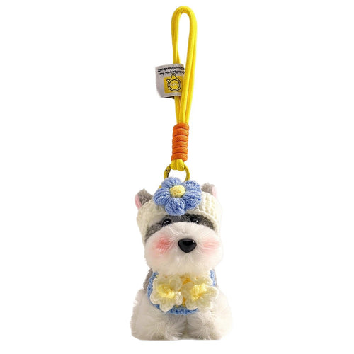 Schnauzer Plush Dog Keychain – Cute Bag Charm