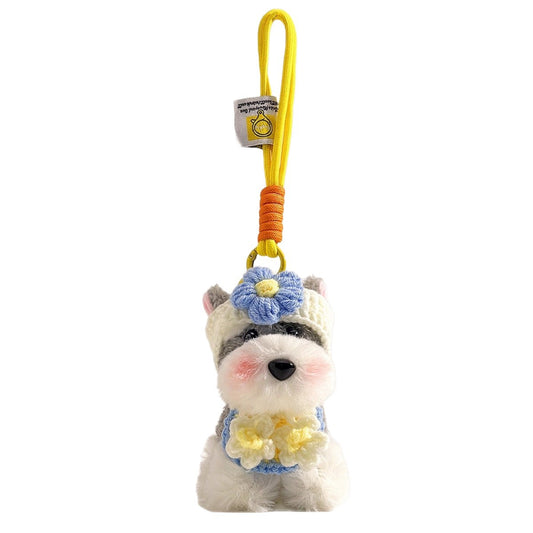 Schnauzer Plush Dog Keychain – Cute Bag Charm