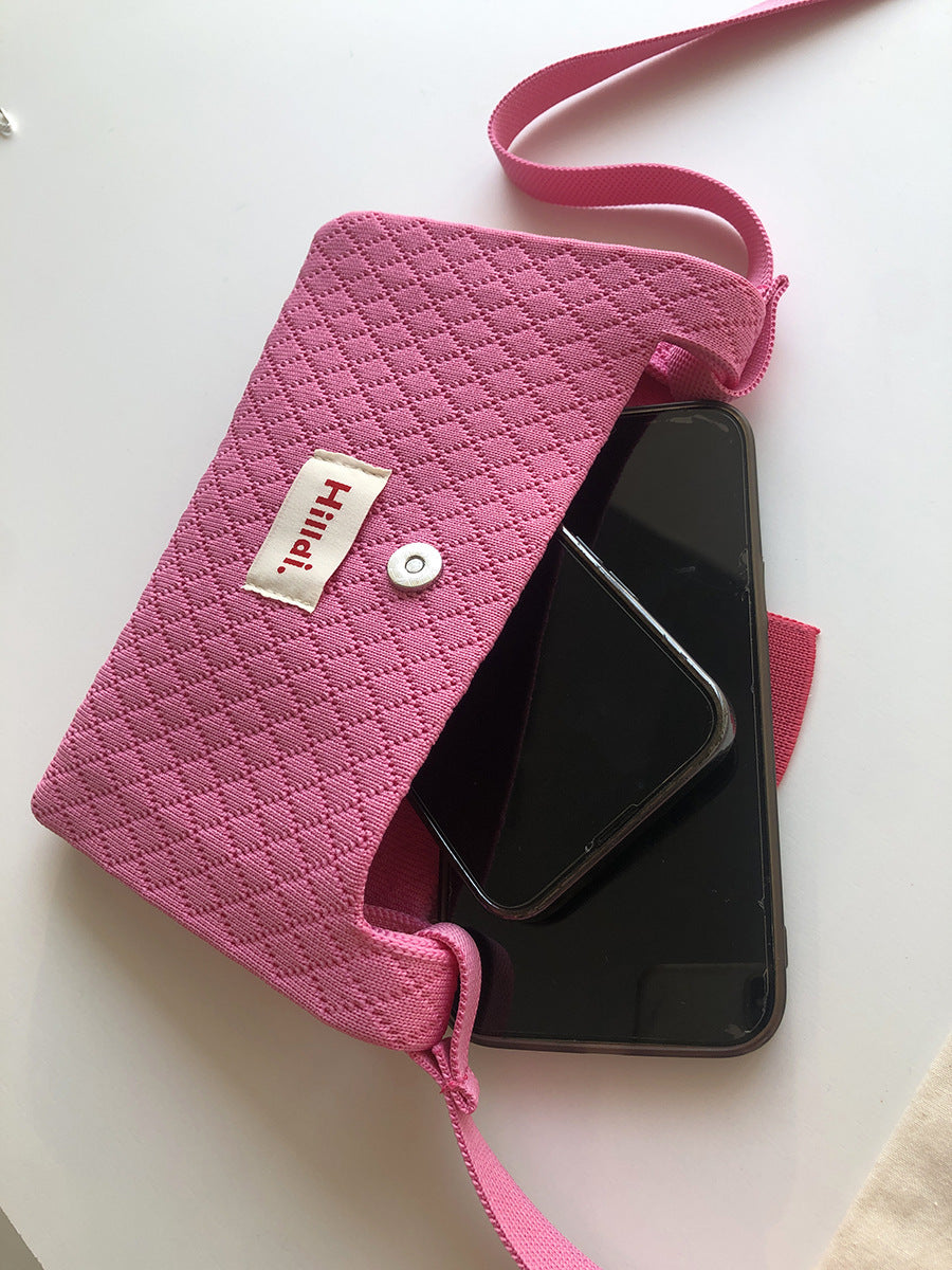 Macaron Knit Mini Crossbody Bag – Phone & Coin Bag