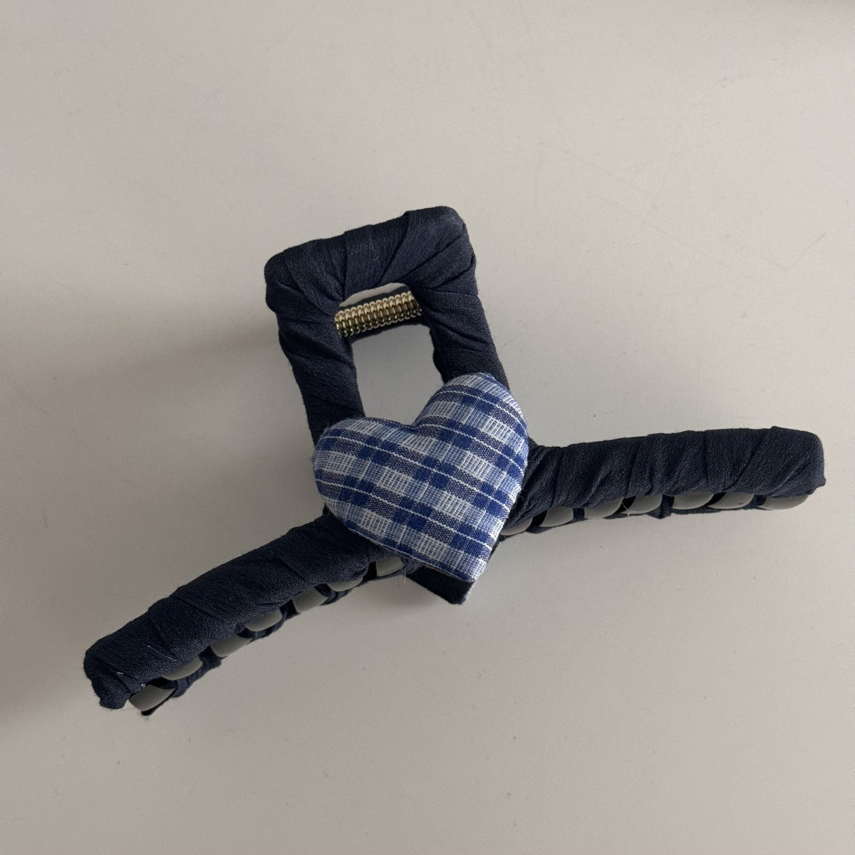 Blue-Grey Lace Plaid Hair Accessory – Clip & Scrunchie