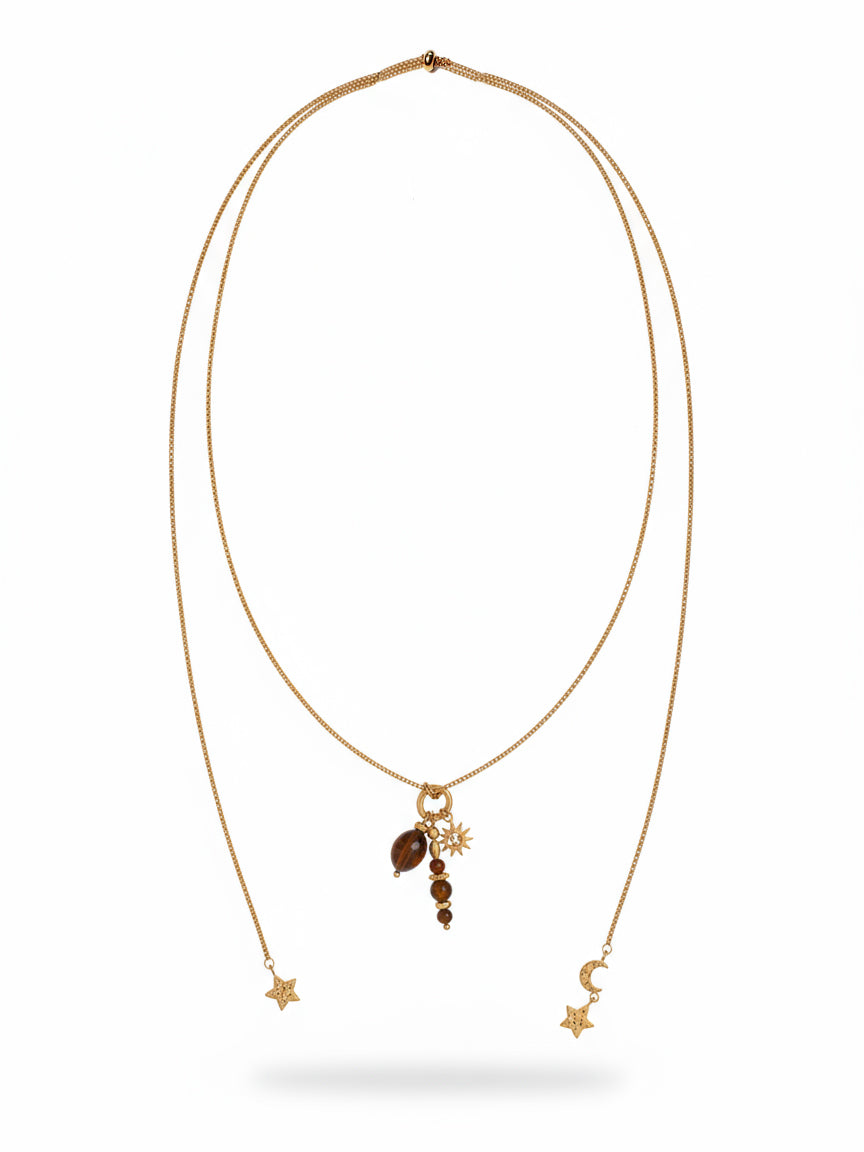Sun&Moon&Star Adjustable Long Necklace