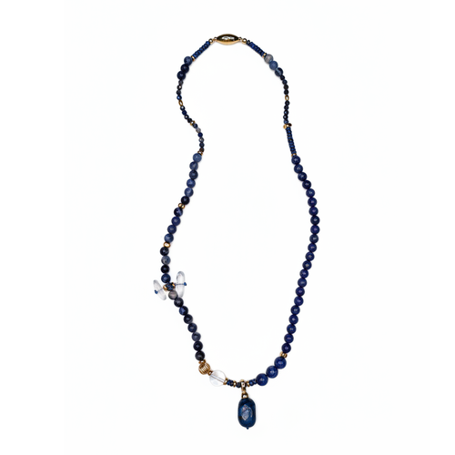 Lapis Lazuli Sodalite Magnetic Necklace With Pendant