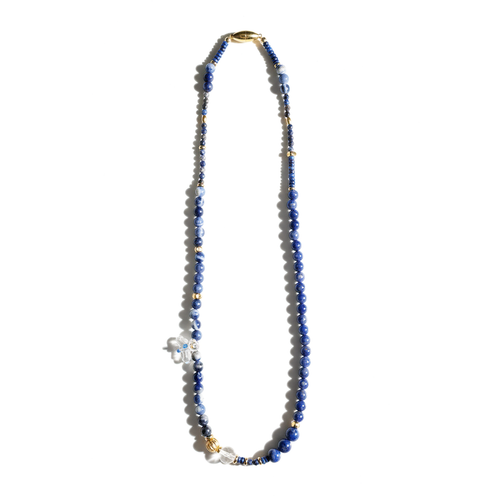 Gentle Surge • Lapis Lazuli Bluestone Long Magnetic Necklace