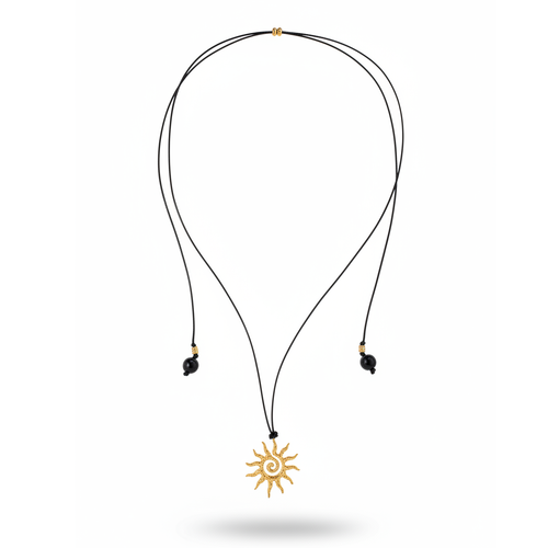 Celestial Chase • Tungsten Hammered Texture Sunburst Long Necklace
